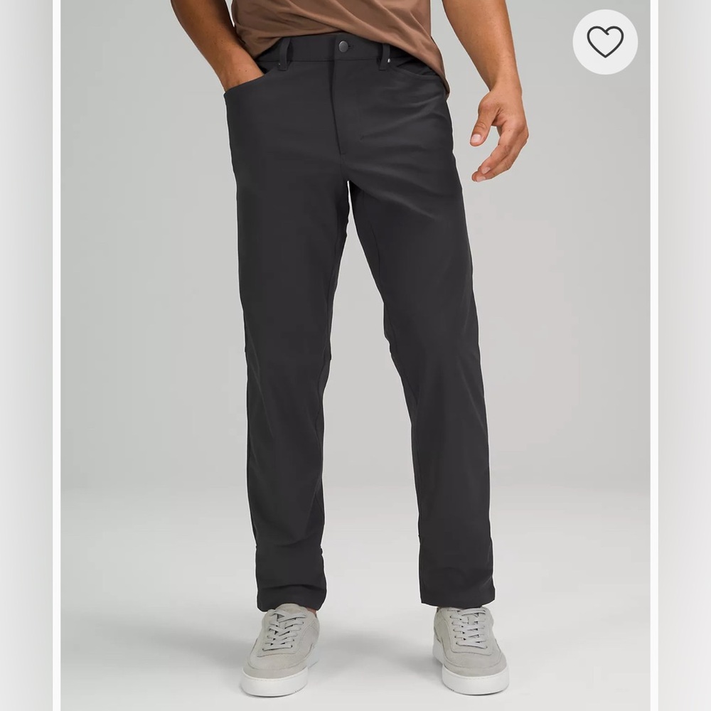 lululemon athletica Men's Black Straight-Leg Pants slim fit